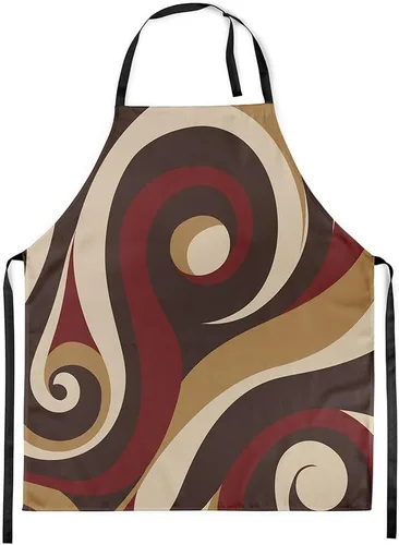 Miniatura 34 de Castle Fairy Delantal de cocina geométrico en espiral, moderno delantal impermeable con rayas simples para adultos (sin bolsillo), 31 x 26 pulgadas