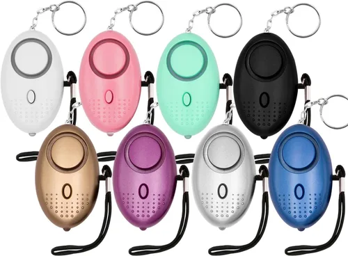 KOSIN Alarma Personal de Sonido Seguro, 8 Unidades de 140 dB de Llavero de Alarma de Seguridad Personal con Luces LED, Alarma de Seguridad de