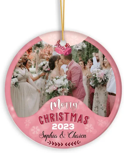 Miniatura 18 de Adorno de bebé de primera Navidad con foto personalizada, adorno de árbol de Navidad con foto personalizada, adorno de recuerdo de bebé, regalo