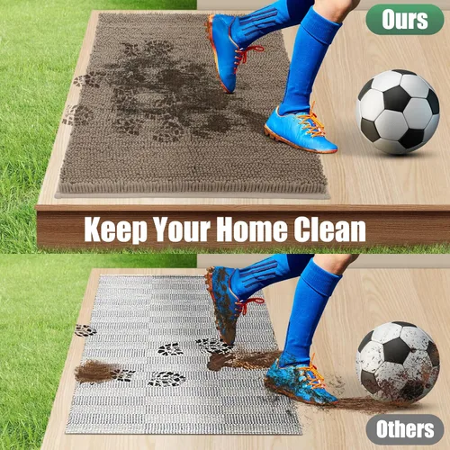 Miniatura 7 de IM HOME Felpudo absorbente de chenilla para exterior de 36" x 24", tapetes para perros antideslizantes lavables para interiores, tapete para perros