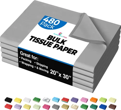 Miniatura 13 de Party Solids Papel de Seda Negro para Bolsas de Regalo - Papel de Seda a Granel Negro de 20" X 30", 480 Hojas - Papel Prensa de 10 lb para Embalaje