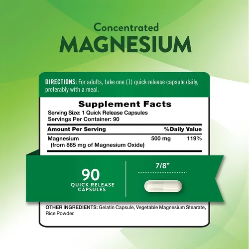 Miniatura 2 de Cápsulas de óxido de magnesio de 500 mg 90 unidades Suplemento de alta resistencia sin OMG y sin gluten por Nature's Truth