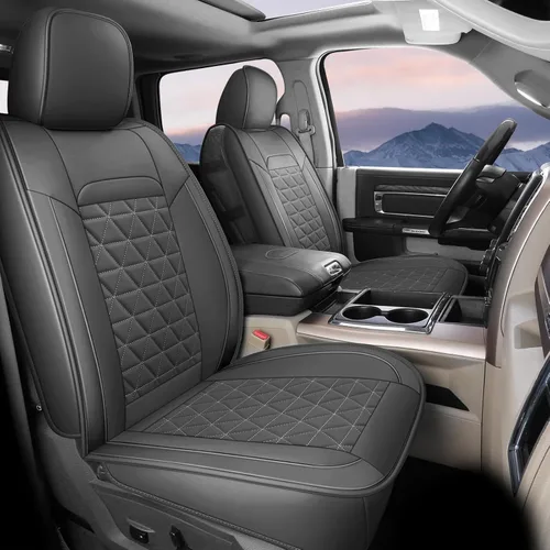 Miniatura 23 de Coverado Fundas de asiento delantero, fundas impermeables para asiento delantero de automóvil para camión compatibles con Dodge Ram 1500 2500 3500