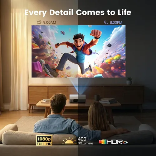 Miniatura 3 de Smart Portable Projector with WiFi and Bluetooth, USB-C Powered, Mini Projector Built-in Apps & Android 14 OS, 1080P FHD HDR10, TOF Real-Time Auto