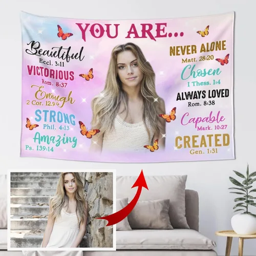 Miniatura 10 de Tapiz personalizado de niña negra con nombre personalizado afroamericano, tapiz motivacional para mujeres negras, yoga, meditación, girasol