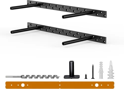 Kit de soporte de estante flotante (no necesita enrutador) con plantilla de guía de taladro - Se adapta a estantes de 1 a 4 pulgadas de grosor -