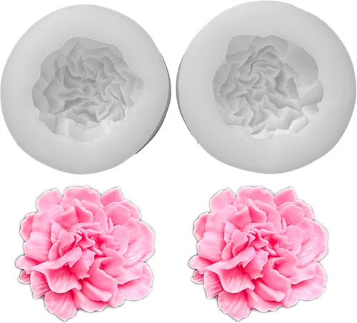 Paquete de 2 moldes de silicona de clavel: tu solución multiusos para decoración de pasteles, fabricación de jabón, creación de velas y productos de