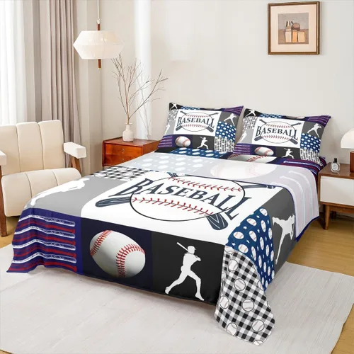 Miniatura 18 de Sábanas de baloncesto tamaño matrimonial con bolsillo profundo para niños, ropa de cama deportiva, juego de sábanas para atletas de baloncesto