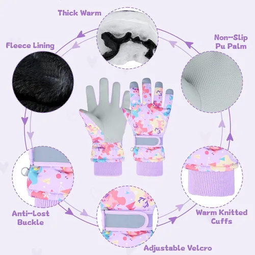 Miniatura 61 de Guantes de nieve para hombre y mujer, impermeables, para invierno, cálidos, para esquí, snowboard, guantes para mujer