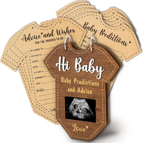 STOFINITY Tarjetas de predicciones y consejos para baby shower - Tarjetas de consejos de baby shower para futuros padres, libro de tarjetas con