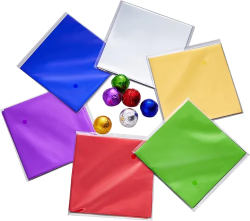 600 unidades de papel de aluminio de papel de aluminio para dulces de chocolate, papel cuadrado para dulces, envoltorios de papel de lata para