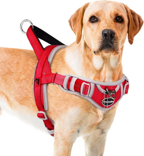 Miniatura 17 de ADVENTUREMORE Arnés para perros grandes, antitirones, arnés deportivo para perro, reflectante, transpirable, chaleco para perro, a prueba de Al