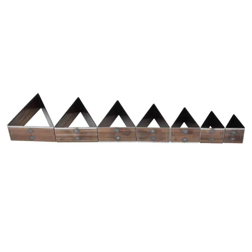 Miniatura 7 de Juego de perforadores de cuero, 7 piezas, forma de triángulo de 0.78 a 1.97 pulgadas, herramientas de manualidades para hacer cartera de cinturón