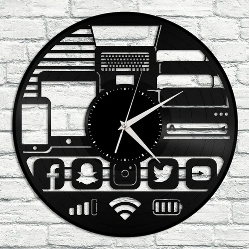 Geek Gadget - Reloj decorativo de vinilo para pared, diseño único, decoración de mujer, diseño vintage, oficina, bar, habitación, decoración del