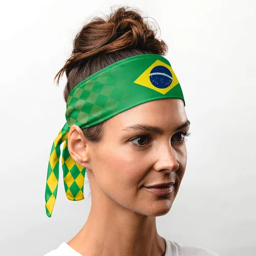 Miniatura 3 de Banda para la cabeza con bandera nacional de Suddora, diadema transpirable para eventos deportivos nacionales, banda de sudoración antideslizante