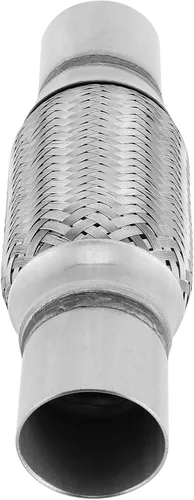 Miniatura 5 de SINJEUN Paquete de 3 tubos flexibles de doble trenza de acero inoxidable de 2 x 6 pulgadas, tubos de conector flexible de escape para reparación