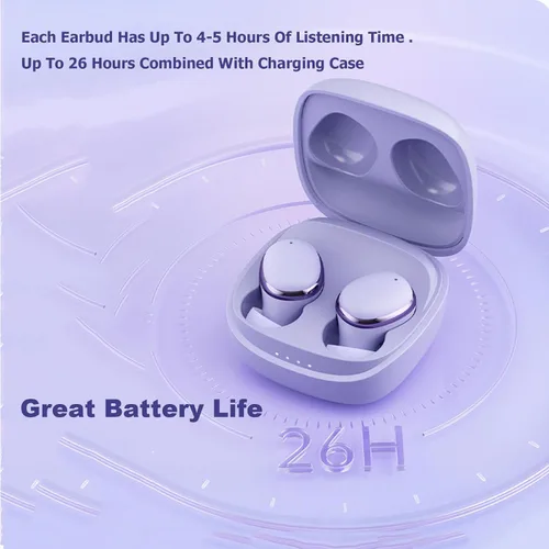 Miniatura 7 de Xmenha Auriculares inalámbricos pequeños para canales auditivos pequeños, auriculares azules más pequeños, auriculares Bluetooth micro pequeños