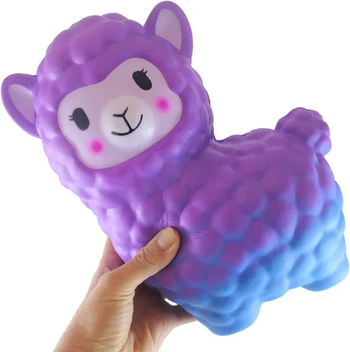 Miniatura 3 de Curious Minds Busy Bags 1 juguete gigante de espuma para mascotas de alpaca colorida al azar de elevación lenta, sensorial, estrés, juguete