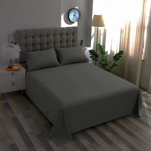 Miniatura 22 de Soft Aqua - Sábana encimera de tamaño individual 100% algodón satinado, 600 hilos, calidad de cama, sábana encimera, fresca y lisa, solo una sábana