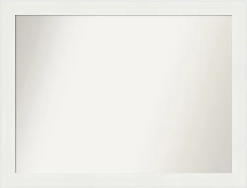 Miniatura 128 de Amanti Art Espejo de baño blanco para sobre el fregadero, 24 x 24 pulgadas, hecho a medida, espejo de tocador cuadrado blanco estrecho, marco