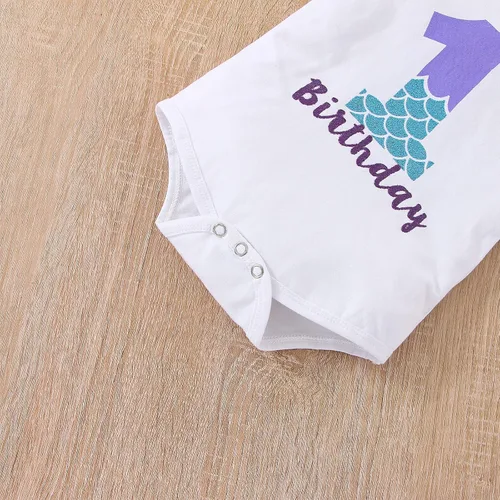 Miniatura 3 de Conjunto de mameluco para bebé recién nacido, falda tutú + diadema