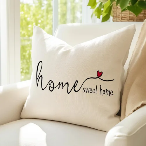 Miniatura 2 de RABUSOFA Home Sweet Home - Fundas de almohada con citas, 18 x 18 pulgadas, decoración de granja, corazón rojo, funda de cojín decorativa para sofá