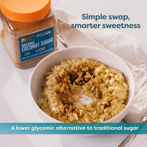 Miniatura 4 de BetterBody Foods - azúcar de coco orgánico, un edulcorante natural y alternativa al azúcar, gran reemplazo para azúcar blanco o azúcar refinado, sin