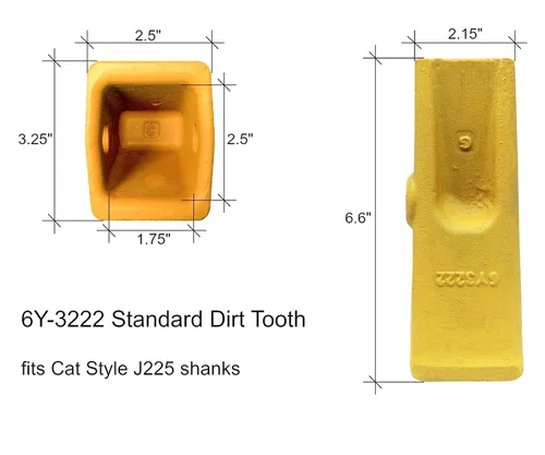 Miniatura 2 de Cat J225 Style Retroexcavadora Diente de suciedad - 6Y-3222, 6Y3222 (diente solamente)