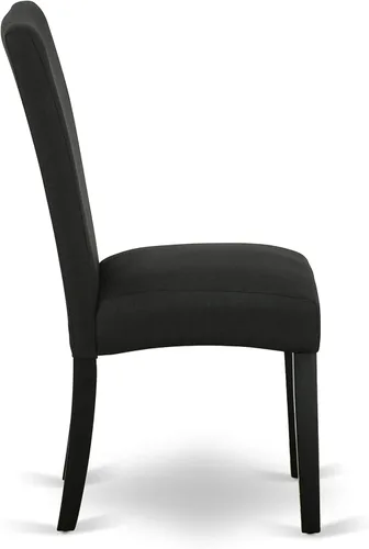 Miniatura 10 de East West Furniture DLDR5-BLK-24 - Juego de mesa de comedor moderno de 5 piezas, incluye una mesa redonda de madera con gotas y 4 sillas tapizadas