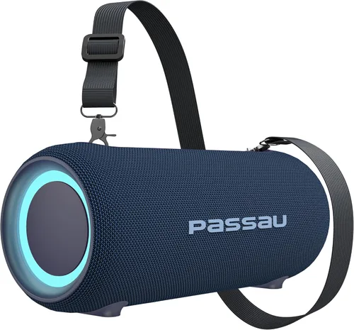 Passau - Altavoces Bluetooth portátiles de 40 W de potencia máxima, sonido estéreo fuerte, radiadores pasivos, graves profundos, reproducción todo