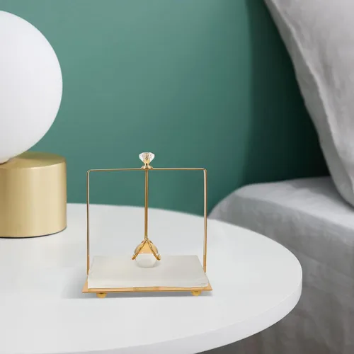 Miniatura 7 de Metal Napkin Holder Stand for Tabletop, Gold Farmhouse Napkin Dispenser with Weighted Base, Rustic Iron Paper Towel Holder for Restaurant and Home