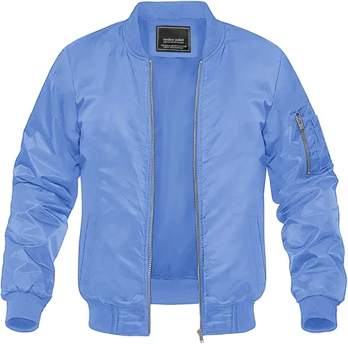 Miniatura 11 de MAGNIVIT - Chaqueta bomber ligera para hombre, cortavientos, casual, para primavera y otoño, para exteriores