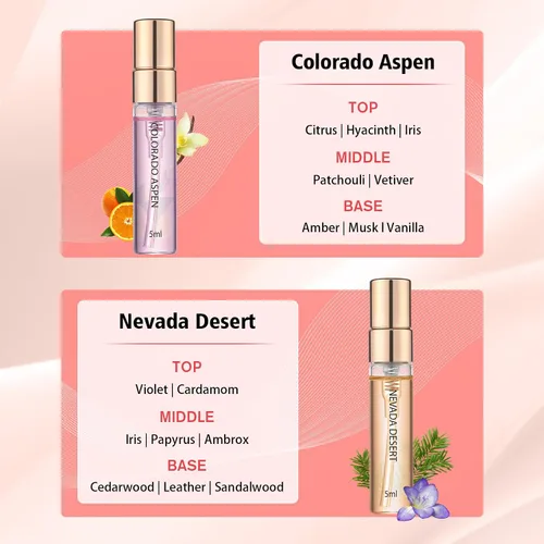 Miniatura 8 de Perfume para mujer, juego de 6 perfumes de estilo regional para mujer, perfecto para regalo, perfumes de fragancia de larga duración para ocasiones