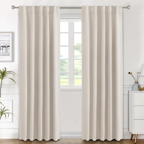 Miniatura 47 de H.VERSAILTEX Cortinas opacas con aislamiento térmico, paneles de tratamiento de ventana, cortinas opacas para oscurecer la habitación, cortinas Gris