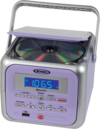 Miniatura 3 de Jensen CD-660 Reproductor de CD estéreo portátil Boombox con Bluetooth Radio FM USB Entrada auxiliar y conector de auriculares Reproducción
