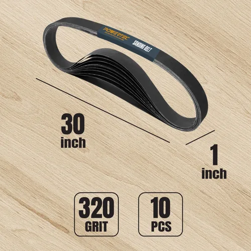 Miniatura 2 de POWERTEC 1x30 Sanding Belts, 1 x 30 Inch Aluminum Oxide Sanding Belts for Belt Grinder, Belt and Disc Sander, Knife Sharpening, Woodworking