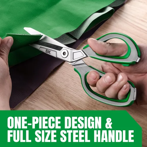 Miniatura 6 de SK - Tijeras resistentes de 9 pulgadas, tijeras multiusos, construcción premium de acero CR-V, hojas forjadas de una sola pieza, mango ergonómico