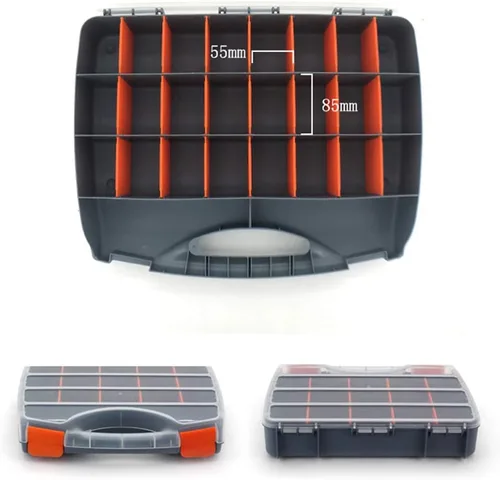 Miniatura 3 de TOPIND Caja de aparejos de pesca, cajas de engranajes, caja de herramientas, organizador de almacenamiento, brocas, tornillos, clavos, herramientas