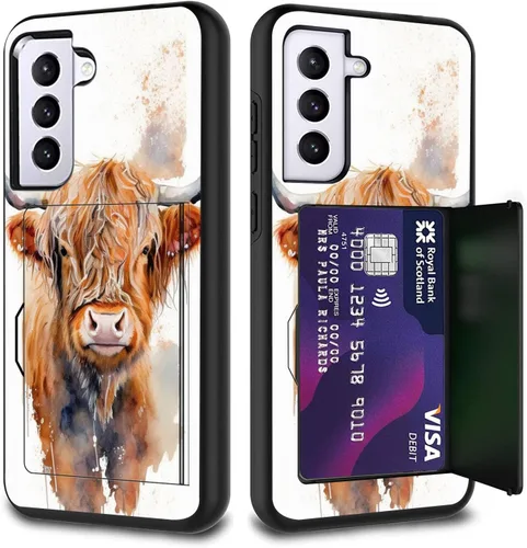 Miniatura 40 de Funda híbrida de doble capa con función atril para Samsung Galaxy A16 5G de 6.9 pulgadas, diseño de vaca con bandera estadounidense