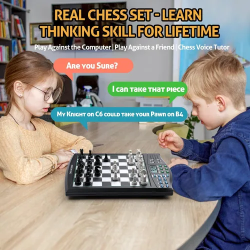 Miniatura 3 de Talking Chess Academy con sistema de enseñanza de voz, juego de ajedrez electrónico con piezas magnéticas fuertes, tablero de ajedrez electrónico