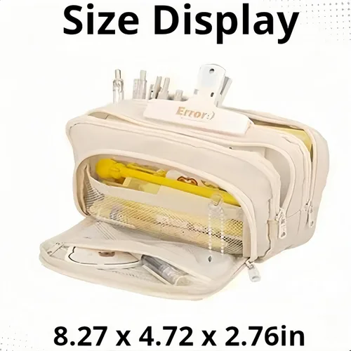 Miniatura 4 de Estuche para lápices de gran capacidad, 3 compartimentos, bolsa grande para lápices, bolsa para bolígrafos, caja porta lápices, organizador