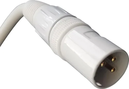 Miniatura 4 de Audio2000'S E80103 - Cable XLR de 3 pies, hembra a XLR macho, color blanco, de audio/parche/escenario/grabación/micrófono (un cable de 3 pies)