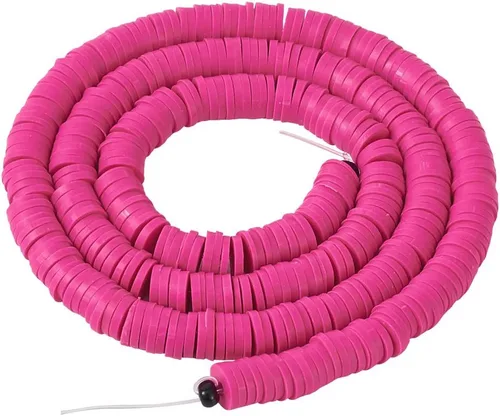 Miniatura 13 de Elecrelive Aproximadamente 380~400 cuentas espaciadoras redondas planas de arcilla polimérica de 0.118 pulgadas (0.118 in) hechas a mano con disco