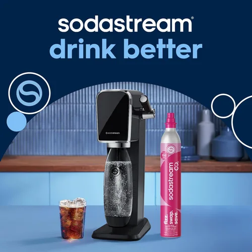 Miniatura 2 de SodaStream - Máquina de agua con gas ART PAQUETE DE VALOR Sistema de CO2 CQC Incluye 2 cilindros de CO2, 2 botellas de 32 onzas líquidas aptas