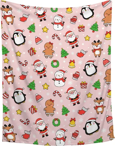 Manta de Navidad – Decoración para sofá, cama, sala de estar – Manta de regalo para niñas, niños, niños pequeños/cuna, 30 x 40 pulgadas