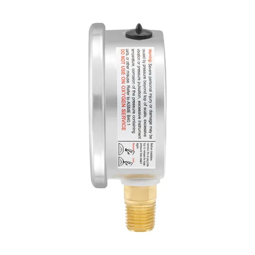 Miniatura 3 de Tamaño del dial de 2-1/2", medidor de presión lleno de aceite, manómetro de presión de 100psi, montaje inferior NPT de 1/4", con tapón de prueba