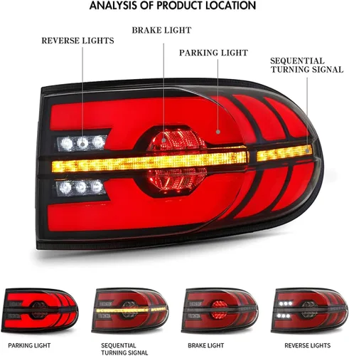Miniatura 2 de T T-ABC Mods - Luces traseras para Toyota FJ cruiser 2006-2020, luces traseras LED, lámpara modificada (ahumado)