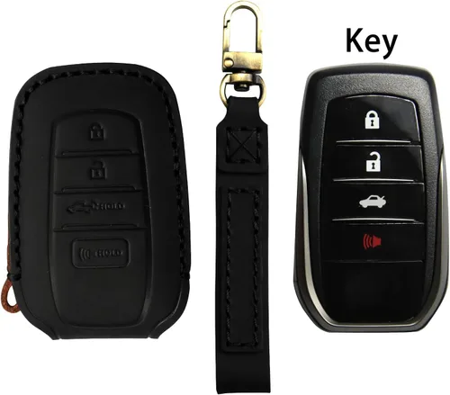 Miniatura 3 de Funda para Llavero para Accesorios Toyota Tundra 2022-2024 2025 2026, para Tacoma 2024 2025 2026 Cubierta de Llavero de Cuero, para Camry 2025 2026
