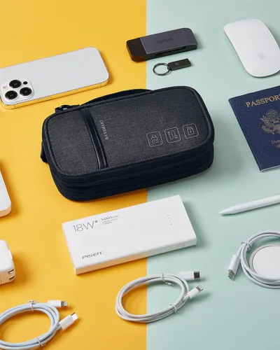 Miniatura 7 de BAGSMART Organizador de cables de viaje Organizador de cables de viaje Bolso Organizador electrónico Bolso Organizador de viaje, Esenciales de viaje