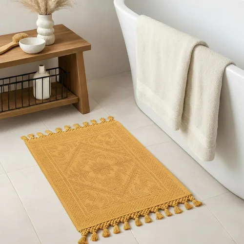 Miniatura 13 de Alfombra de baño de felpilla de algodón de 17 x 24 pulgadas, color beige, tapete de baño de felpa suave, ultra absorbente, de secado rápido, lavable
